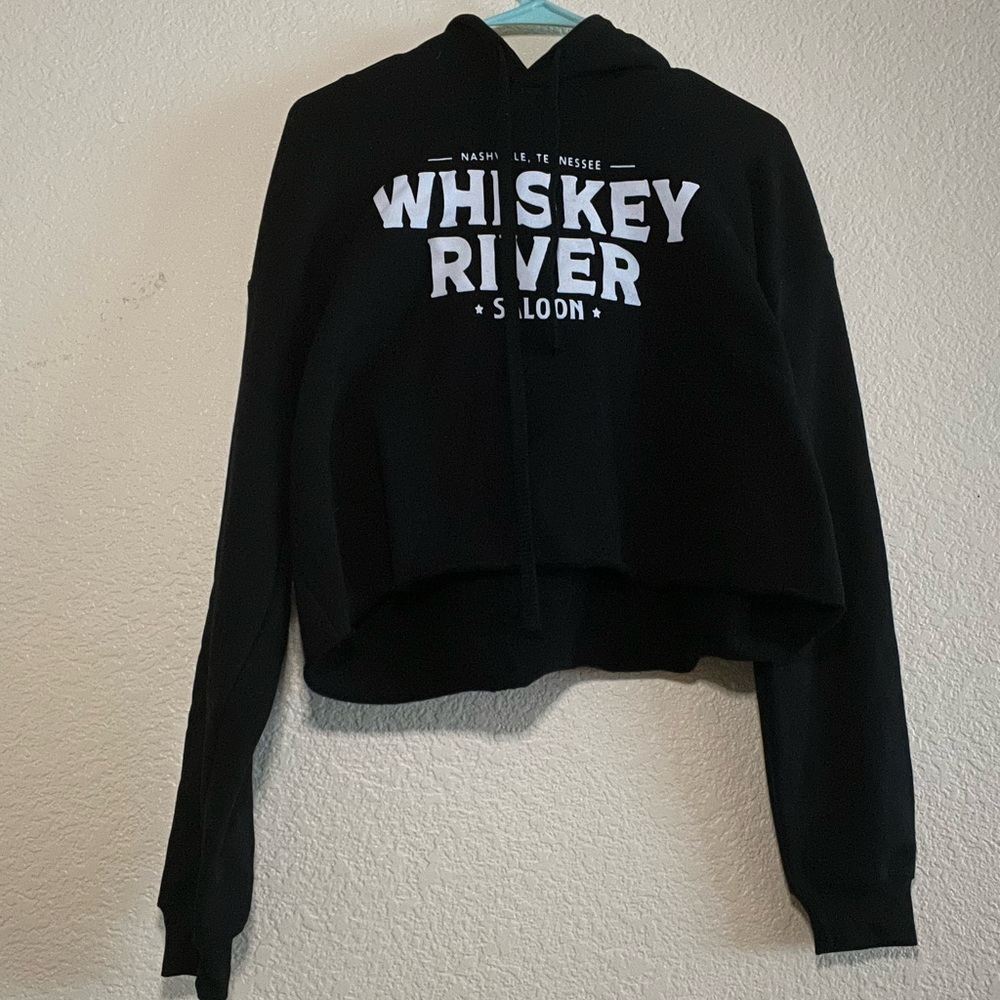 Black Whiskey River cropped hoodie